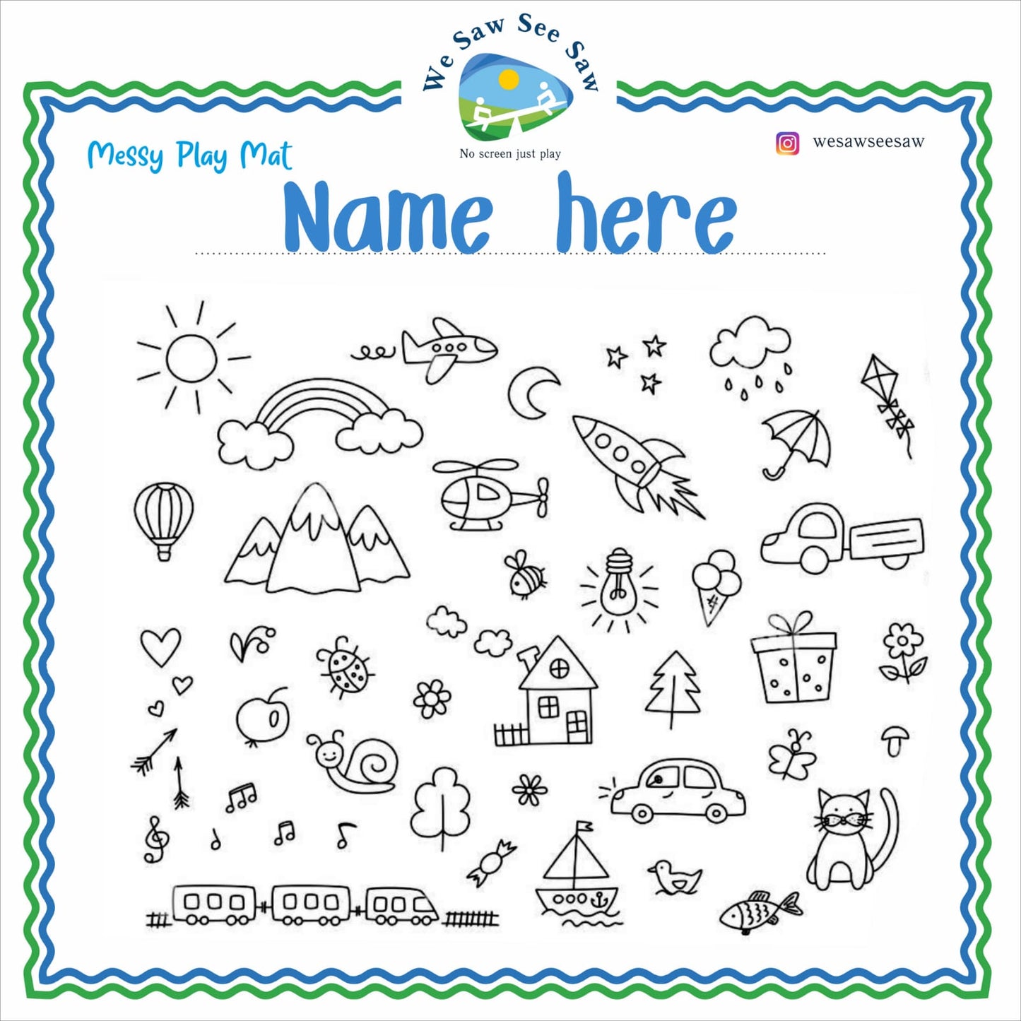 Animal Fun Play Mat - Personalised with Child's name